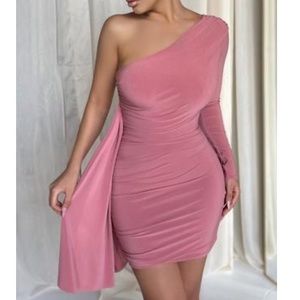 CLUB LONDON-One shoulder dress